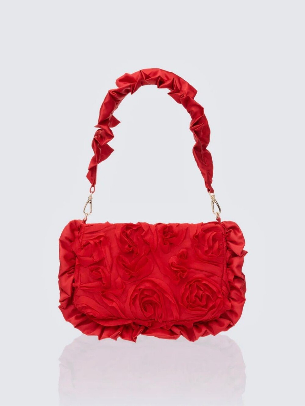 FINESSE Kassidy Red Organza Ruffle Bag/new with cloth bag/MSRP $68
